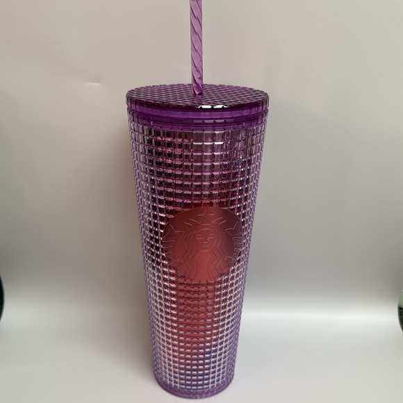Starbucks Summer 2021 Pink and Purple Grid Tumbler venti Cold Cup - Picture 2 of 4